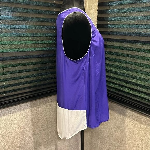 Maeve by Anthropology Women’s Royal Blue High/low Tank 100% Silk Size 12 NWT‎ - Picture 4 of 8